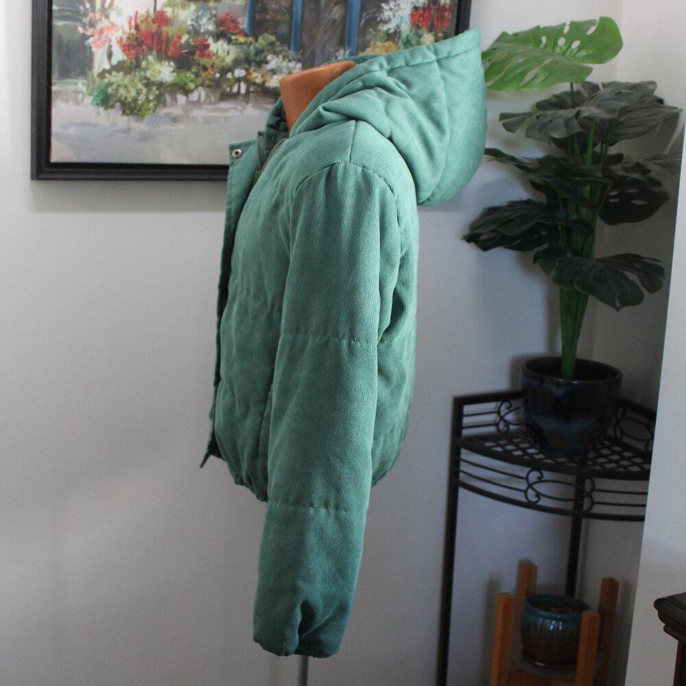 Shein Women's Green Zippered Coat Jacket - Size Medium View 5